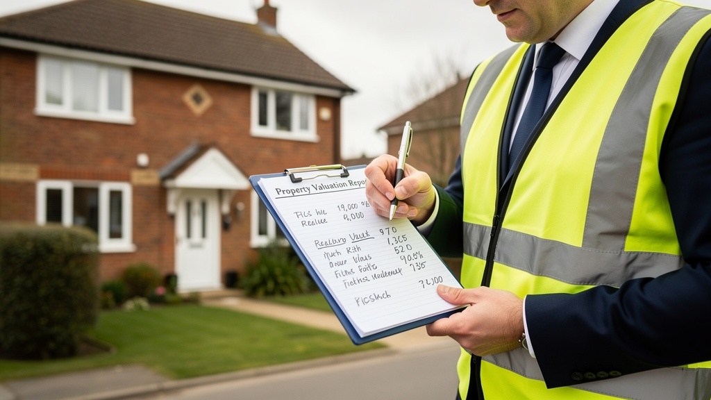 Surveyor making notes on a property valuation assessment